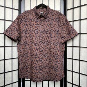 Express Men's Geometric Print Short Sleeve Button Up Medium